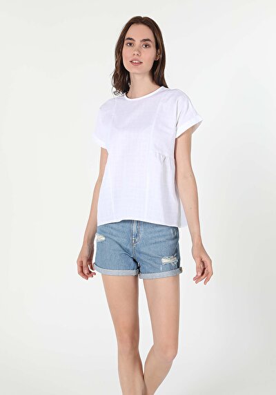 Image de Chemise À Manches Courtes Blanc Regular Fit Femme