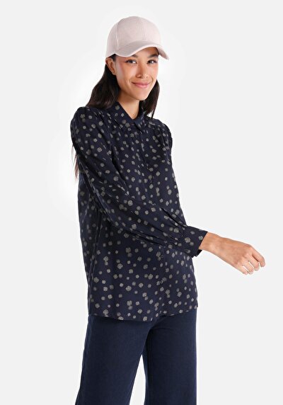Image de Chemise À Manches Longues Marine Slim Fit Femme