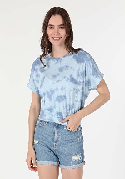 Image de T-shirt À Manches Courtes Bleu Regular Fit  Femme