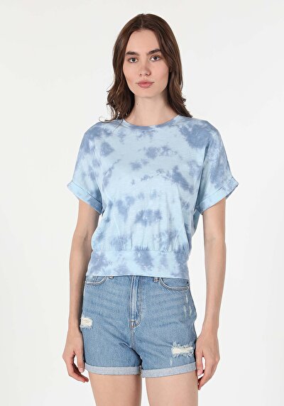 Image de T-shirt À Manches Courtes Bleu Regular Fit  Femme