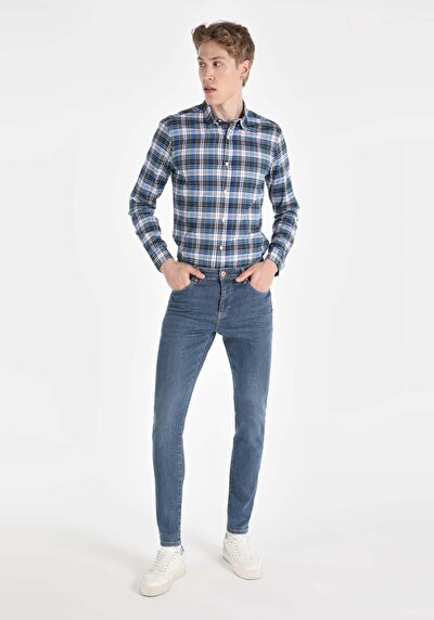 Image de 041 Danny Pantalon Bleu En Slim Fit Homme