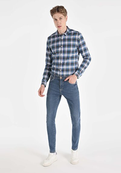 Image de 041 Danny Pantalon Bleu   En  Slim Fit Homme