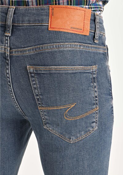 Afficher les détails de 041 Danny Pantalon Bleu   En  Slim Fit Homme