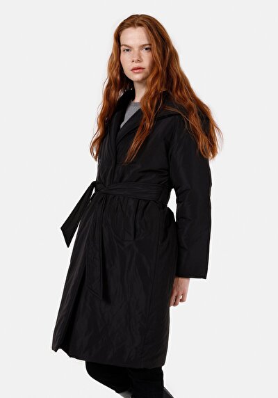 Image de Manteau  Noir Regular Fit Manches Longues Femme