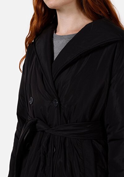 Image de Manteau Noir Regular Fit Manches Longues Femme