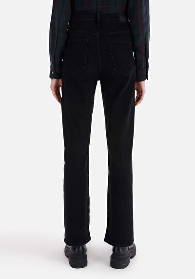 Image de 900 Laris Pantalon Noir Full Length High Rise En Jean Regular Fit Femme