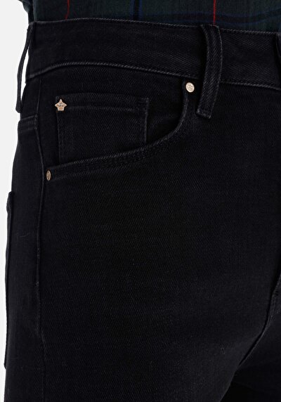 Image de 900 Laris Pantalon Noir Full Length High Rise En Jean Regular Fit Femme