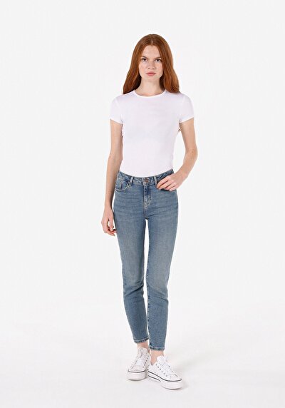 Image de 703 Carla Pantalon Bleu En Slim Fit Femme