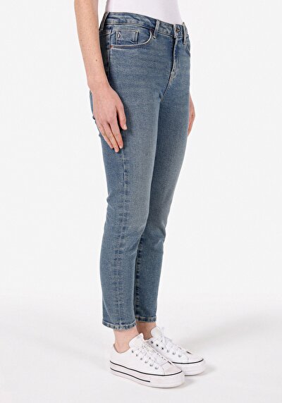 Image de 703 Carla Pantalon Bleu   En  Slim Fit Femme