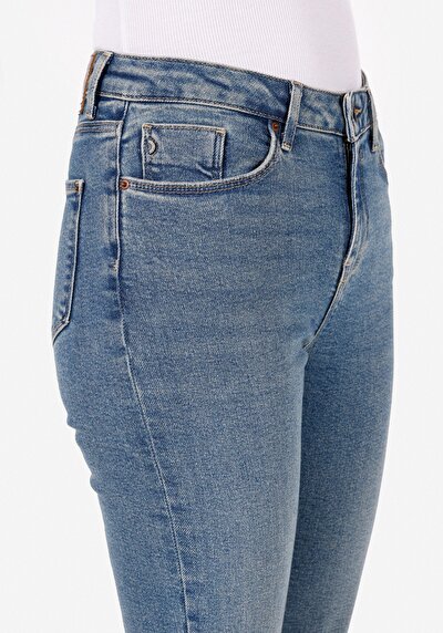 Image de 703 Carla Pantalon Bleu   En  Slim Fit Femme