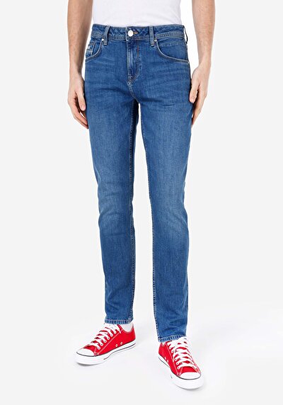 Image de 044 Karl Pantalon Bleu   En  Straight Fit Homme