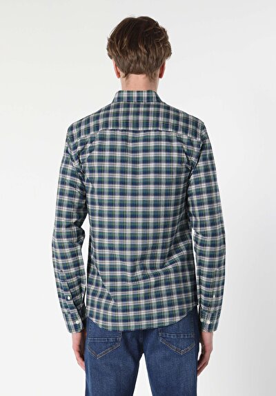 Image de Chemise À Manches Longues Marine Slim Fit Homme