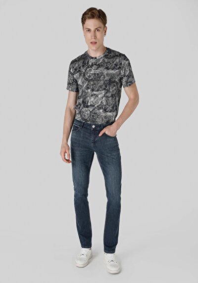 Image de 044 Karl Pantalon Bleu Foncé   En  Straight Fit Homme