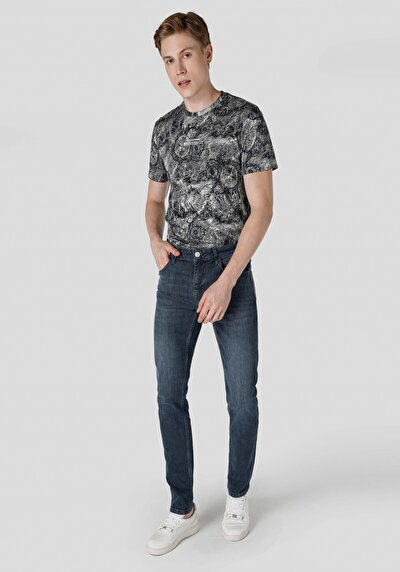 Image de 044 Karl Pantalon Bleu Foncé En Straight Fit Homme