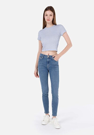 Image de 759 Lara Pantalon Bleu En Skinny Fit Femme
