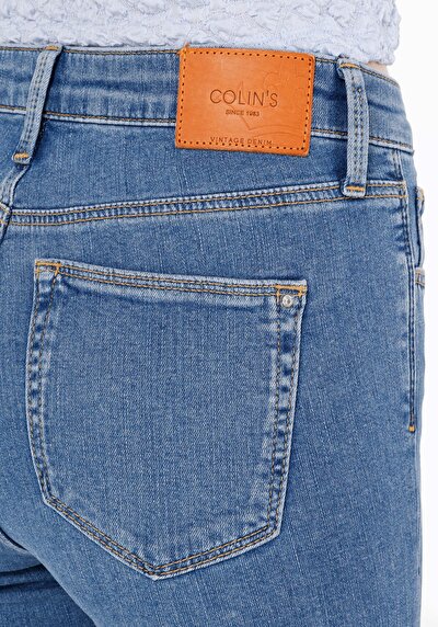 Afficher les détails de 759 Lara Pantalon Bleu   En  Skinny Fit Femme