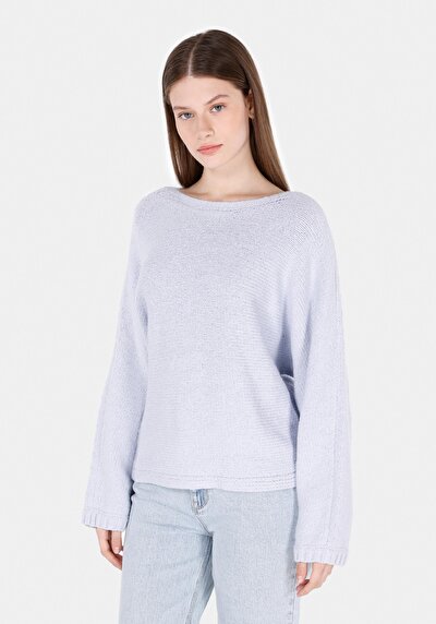 Image de Pull Bleu Comfort Fit Manches Longues Femme