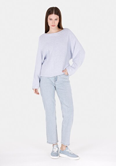 Image de Pull Bleu Comfort Fit Manches Longues Femme