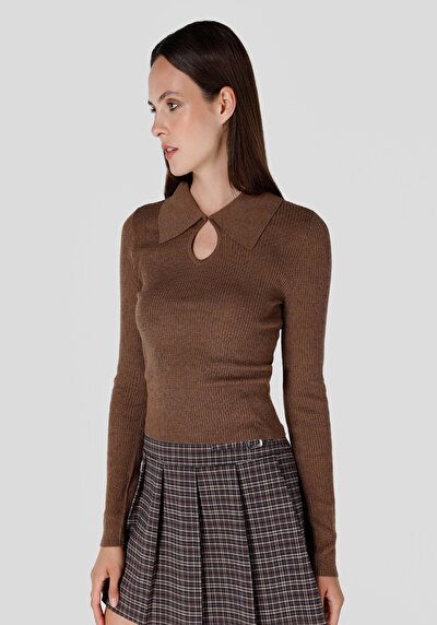 Image de Pull Marron Slim Fit   Femme