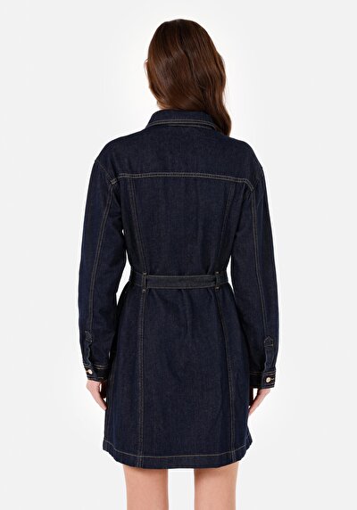 Afficher les détails de Robe Bleu Slim Fit Manches Longues   Femme
