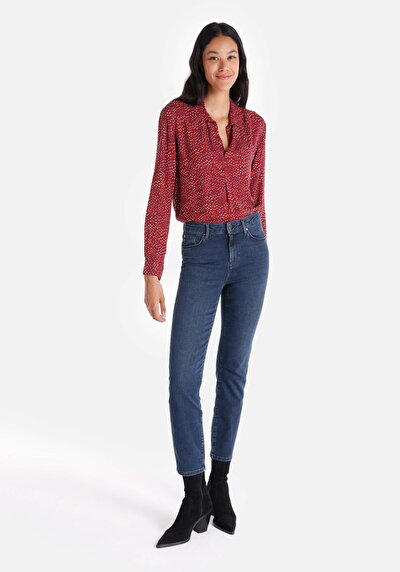 Image de 703 Carla Pantalon Bleu En Slim Fit Femme