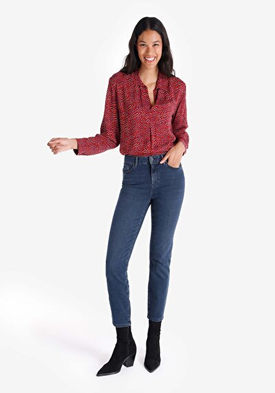 Image de 703 Carla Pantalon Bleu En Slim Fit Femme