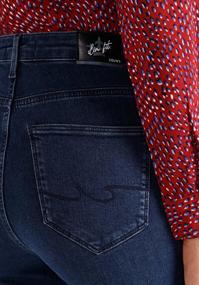 Afficher les détails de 703 Carla Pantalon Bleu   En  Slim Fit Femme