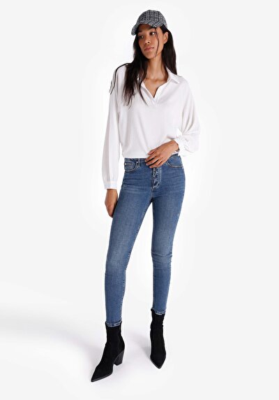 Image de 759 Lara Pantalon Bleu En Skinny Fit Femme