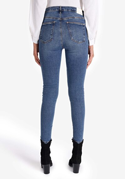 Image de 759 Lara Pantalon Bleu En Skinny Fit Femme