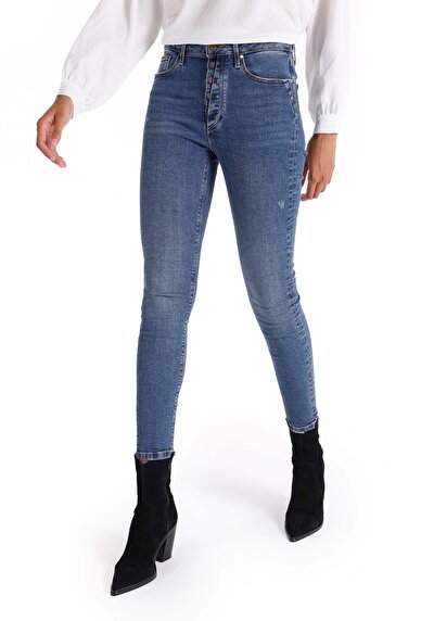 Image de 759 Lara Pantalon Bleu En Skinny Fit Femme