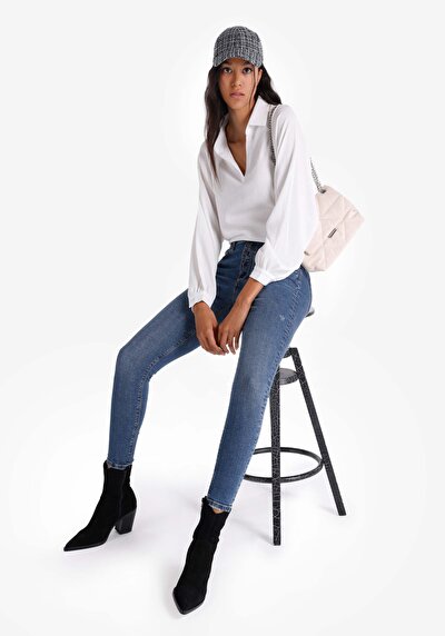 Image de 759 Lara Pantalon Bleu   En  Skinny Fit Femme