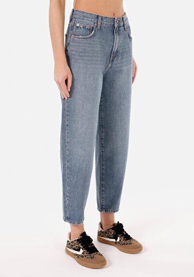 Image de 850 Jenny Pantalon Bleu En Balloon Fit Femme