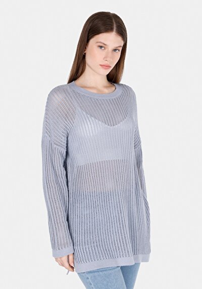 Image de Pull Bleu Regular Fit Manches Longues Femme