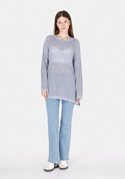 Image de Pull Bleu Regular Fit Manches Longues Femme
