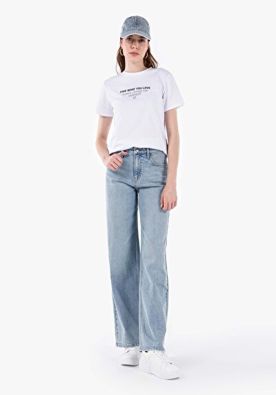 Image de 970 Berry Pantalon Wide Leg High Rise En Regular Fit Femme