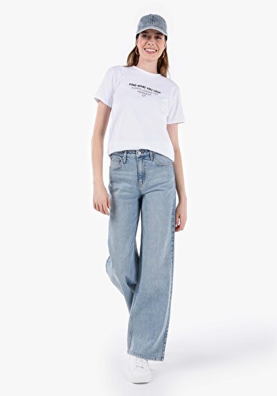 Image de 970 Berry Pantalon Wide Leg High Rise En Regular Fit Femme