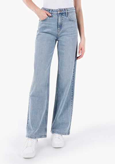 Image de 970 Berry Pantalon Wide Leg High Rise En Regular Fit Femme