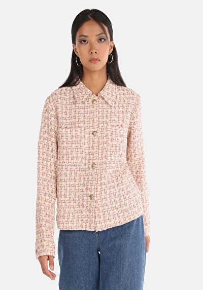 Image de Chemise À Manches Longues Marron Regular Fit Droit Ratière Femme