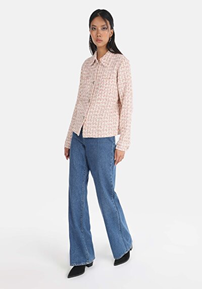 Image de Chemise À Manches Longues Marron Regular Fit Droit Ratière Femme