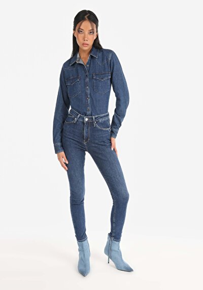 Image de 760 Diana Pantalon Bleu En Skinny Fit Femme
