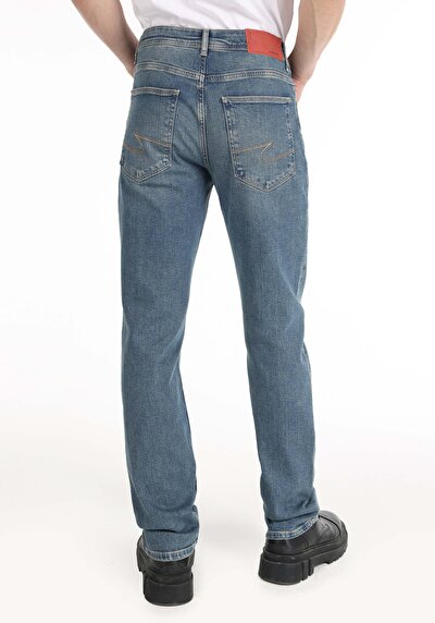 Image de 045 David Pantalon Bleu En Regular Fit Homme