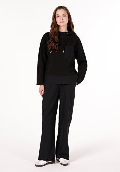 Image de T-shirt À Manches Longues Noir Regular Fit  Femme