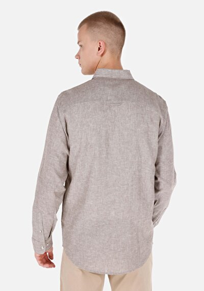 Image de Chemise À Manches Longues Marron Comfort Fit   Homme