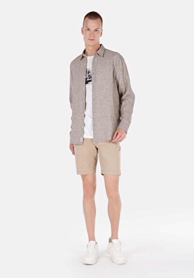 Image de Chemise À Manches Longues Marron Comfort Fit   Homme