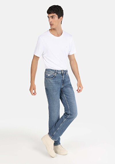 Image de 045 David Pantalon Bleu En Regular Fit Homme
