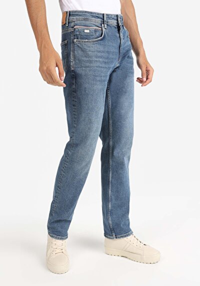 Image de 045 David Pantalon Bleu   En  Regular Fit Homme