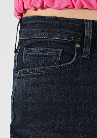 Afficher les détails de 896  Maria Pantalon Bleu Foncé Tapered Leg  En  Mom Fit Femme