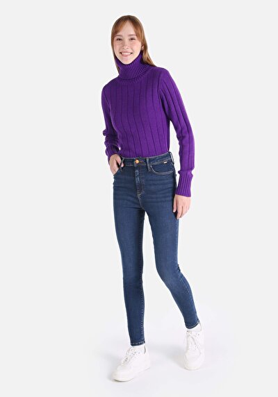 Image de 760 Diana Pantalon Bleu Foncé En Skinny Fit Femme