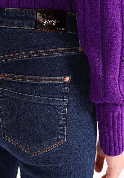 Afficher les détails de 760 Diana Pantalon Bleu Foncé   En  Skinny Fit Femme
