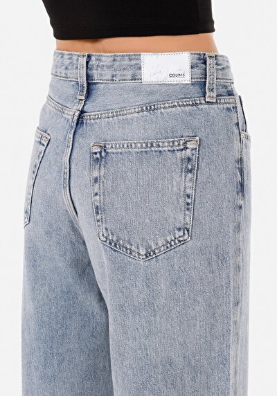 Afficher les détails de 970 Berry Pantalon Bleu   En  Regular Fit Femme
